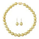 ゴールデンパール ピアスネックレス