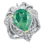 エメラルド ダイアリング ペアシェイプ