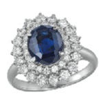 非加熱ブルー サファイア ダイヤリング