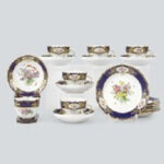 マイセン コバルト金彩 花文トリオ6客