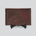 堆朱 花雀文長方盆