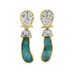 ボルダー オパール イヤリング