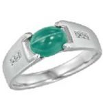 エメラルド キャッツアイ ダイヤリング