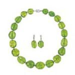 グリーン琥珀 ネックレスピアス