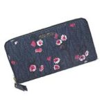 ミュウミュウ デニム長財布 フラワープリント