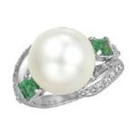 パールエメラルド ダイヤリング