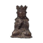 銅製 冠彌勒像 H31ｃｍ