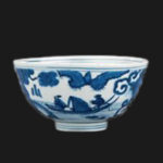 染付青花 山水人物文 椀