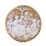 シェルカメオ 風景画 ブローチ