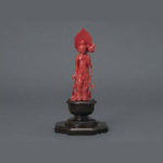 珊瑚 聖観音像置物