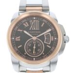 カリブル ドゥ カルティエ W7100050 ステンレス×ピンクゴールド ブラウン文字盤