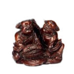 龍眼木 人物像 H18ｃｍ