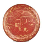 朱漆器 人物文丸盤