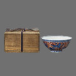 赤絵染付 龍文 鉢