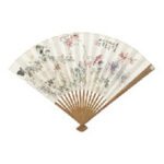 陳 摩 花図扇