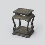 彫漆 鳳凰文花台