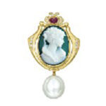 ストーンカメオ パール ペンダント