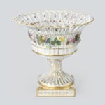 ドレスデン アップリケ花文 透しコンポート