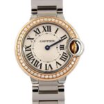 バロンブルー WE902076 ステンレス×ピンクゴールド シルバー文字盤 ダイヤベゼル