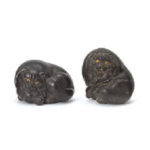 根付 黒紫檀　猫