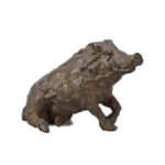 山崎朝雲 猪 ブロンズ