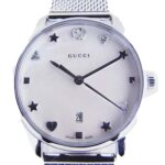 Gタイムレス ホワイトシェル レディース クオーツ YA12658