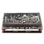 黒漆螺鈿 閣人物文長方台