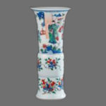 赤絵 人物花文花瓶