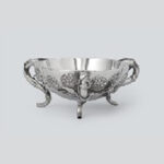 純銀団花文 輪花小鉢