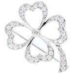 ミキモト クローバーモチーフ ダイヤモンド ブローチ