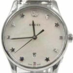 Gタイムレス ホワイトシェル レディース クオーツ YA126583