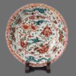 呉須赤絵 龍鳳凰文皿