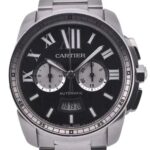 カリブル ドゥ カルティエ クロノグラフ W7100061 ステンレス ブラック文字盤