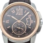 カリブル ドゥ カルティエ クロノグラフ W7100051 ステンレス×ピンクゴールド ブラウン文字盤