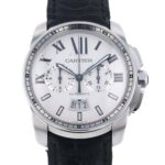 カリブル ドゥ カルティエ クロノグラフ W7100046 ステンレス ホワイト文字盤