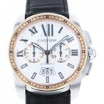 カリブル ドゥ カルティエ クロノグラフ W7100043 ステンレス×ピンクゴールド ホワイト文字盤