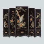 玉象嵌花鳥図衝立