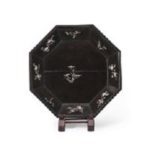 李朝螺鈿 草花文八角盆