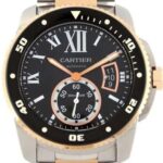 カリブル ドゥ カルティエ ダイバー W7100054 ステンレス×ピンクゴールド ブラック文字盤