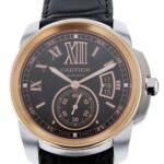 カリブル ドゥ カルティエ クロノグラフ W7100051 ステンレス×ピンクゴールド ブラウン文字盤