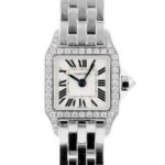 ミニサントス ドゥ モワゼル WF9005Y8 ホワイトゴールド シルバー文字盤 ダイヤベゼル